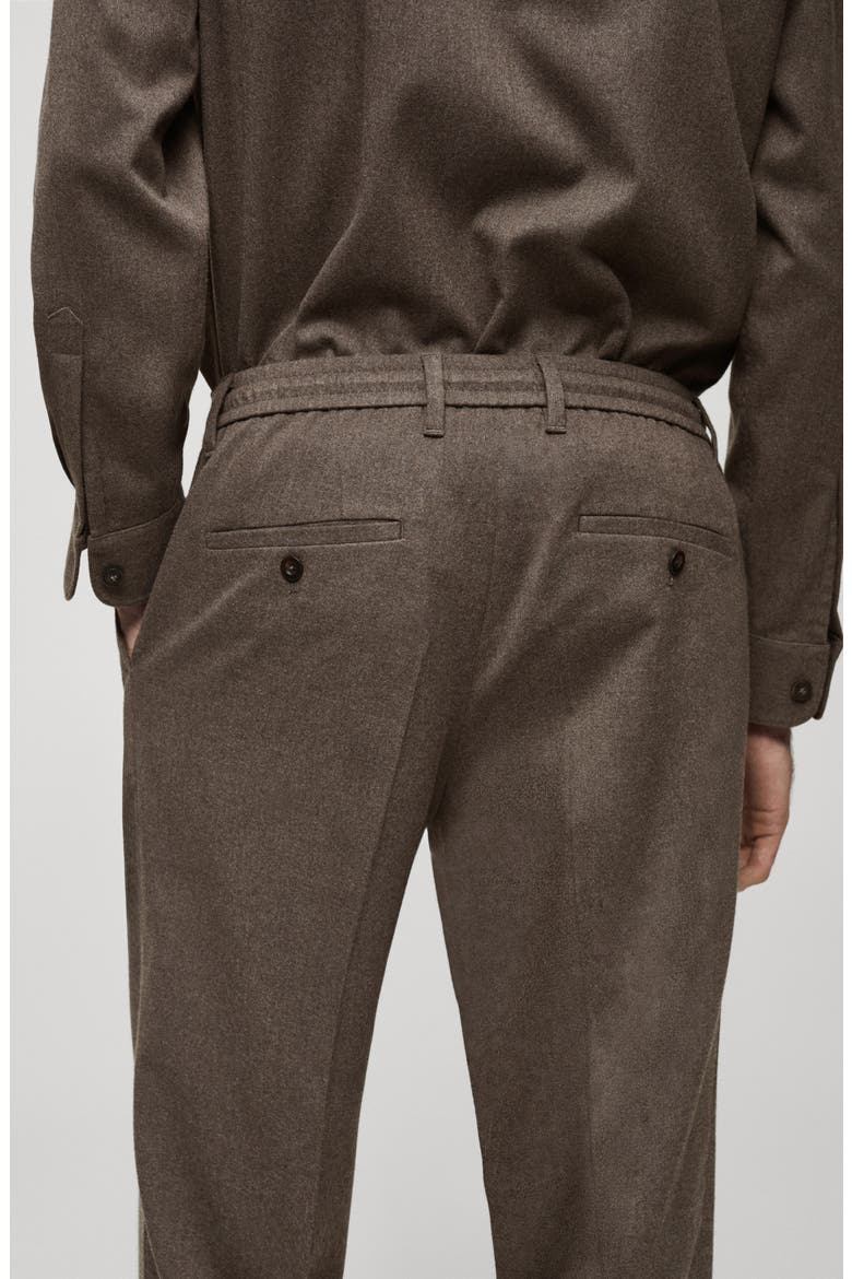 Pleated Regular Fit Flannel Pants, Alternate, color, MINK GREY