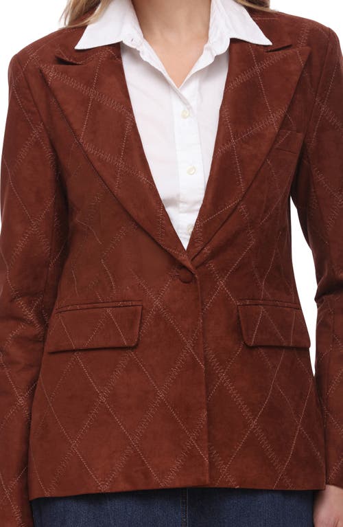Bagatelle Faux Suede Blazer In Brown