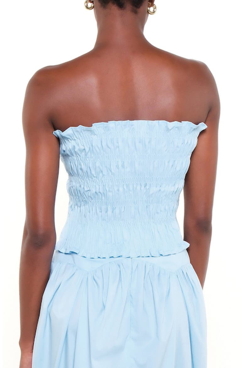 Penny Strapless Smock Stretch Cotton Top, Alternate, color, BABY BLUE