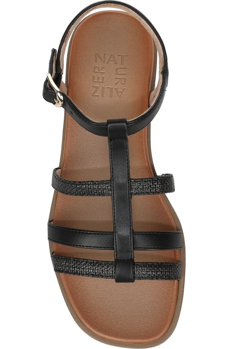 Naturalizer Julia Sandal, Alternate, color, Black Faux Raffia
