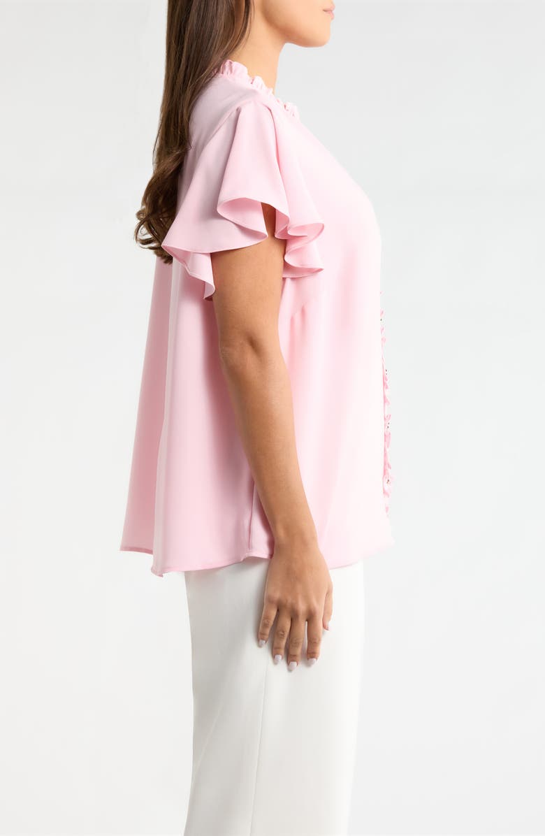 AK ANNE KLEIN Mini Ruffle Trim Top, Alternate, color, Peony Pink