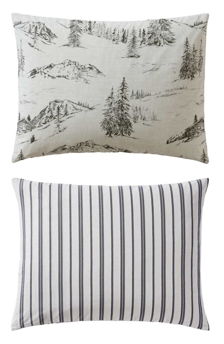 Eddie Bauer Rocky Mountain Cabin Reverisble Comforter Set, Alternate, color, Light Grey/ Beige