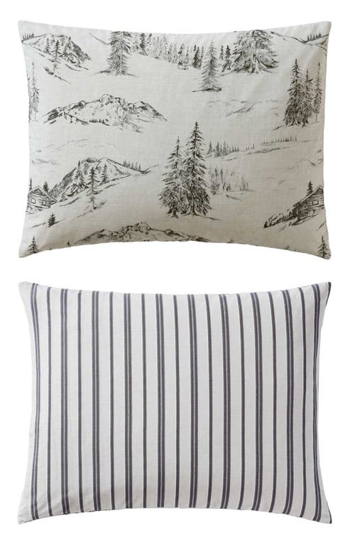 Eddie Bauer Rocky Mountain Cabin Reverisble Comforter Set In Light Grey/beige