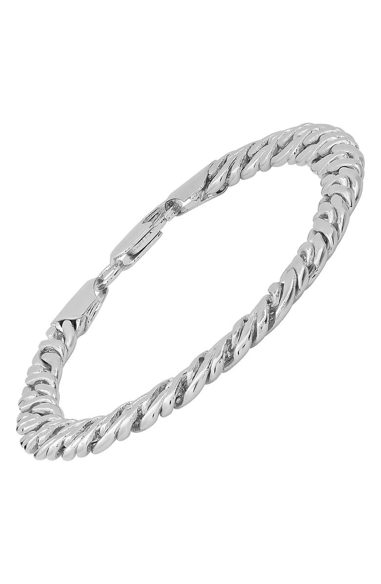 STEELTIME Curb Chain Bracelet, Alternate, color, Metallic