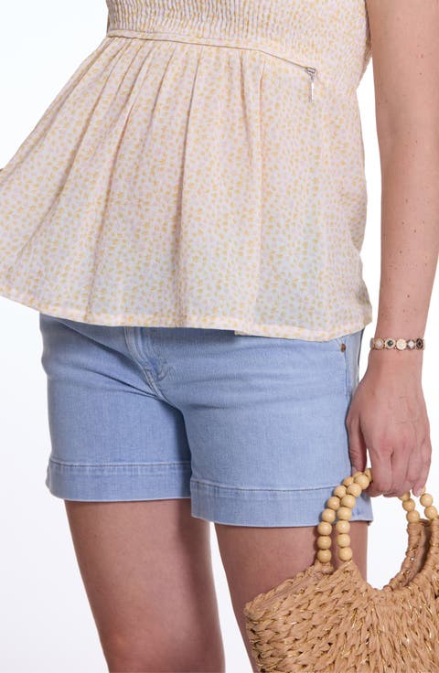 Donna Denim Maternity Shorts