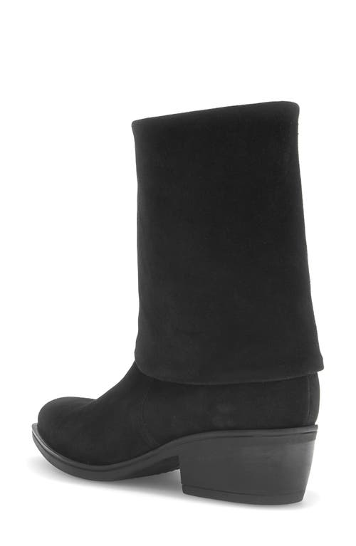 Gabor Foldover Block Heel Boot In Black
