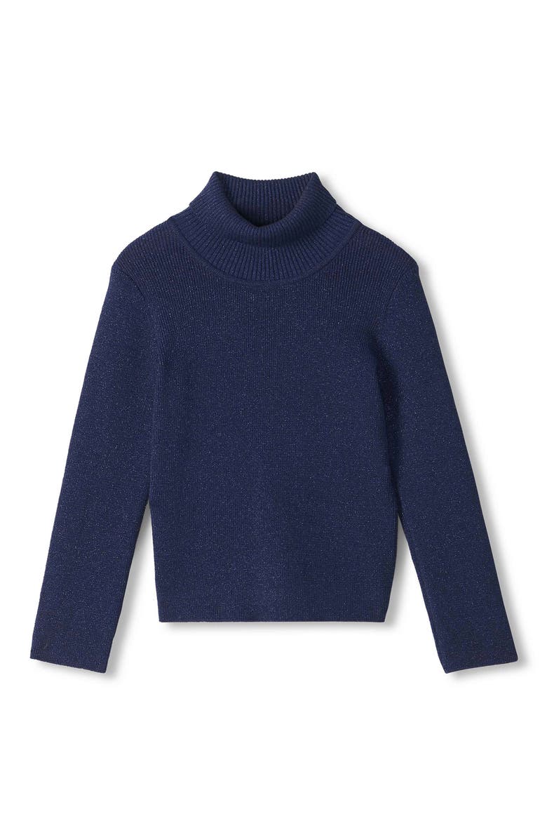 Kids' Glitter Turtleneck Top, Main, color, PATRIOT BLUE