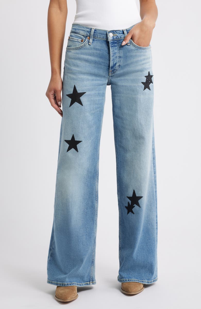 Re/Done Mid Rise Wide Leg Jeans, Main, color, Opalindigost