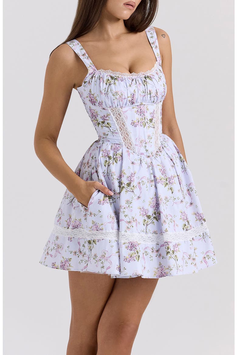 Kimmie Floral Minidress, Alternate, color, LILAC FLORAL PRNT