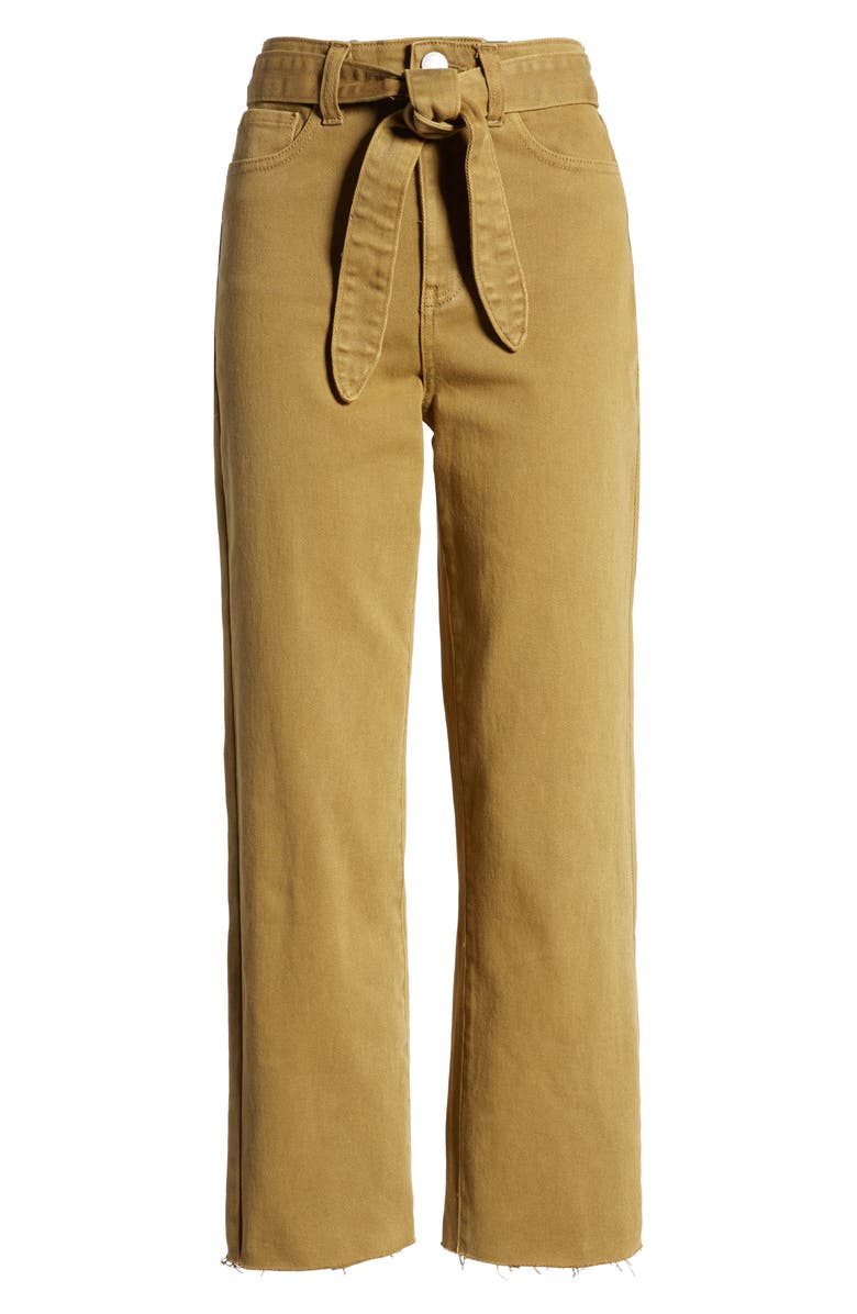 Prosperity Denim Belted Crop Straight Leg Jeans, Alternate, color,