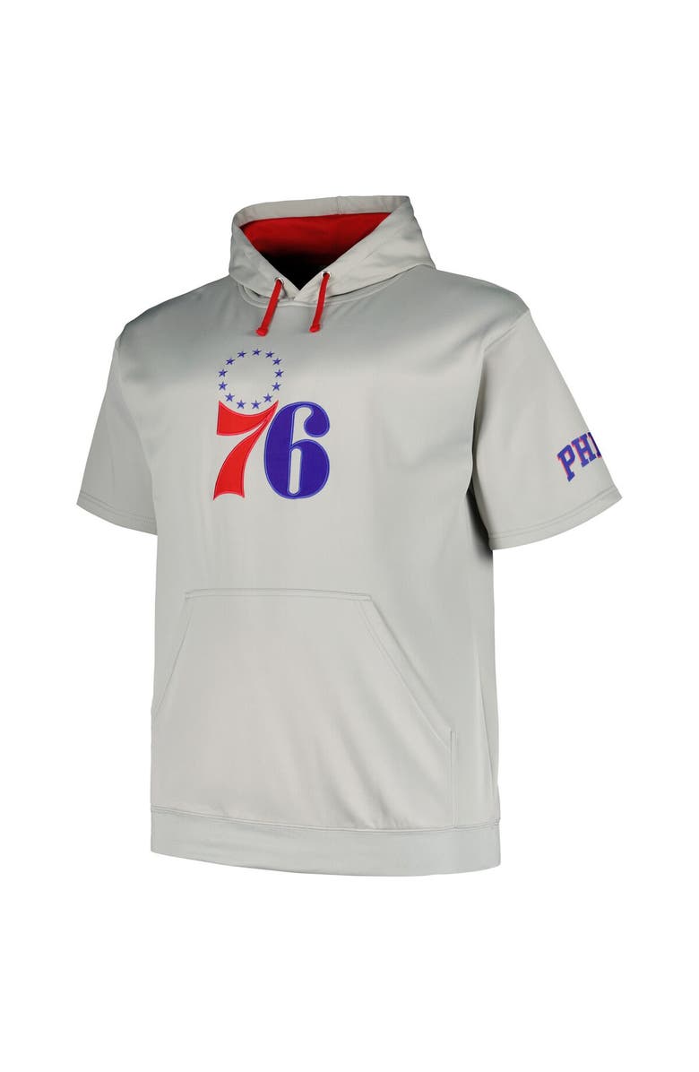 FANATICS Men's Fanatics Branded Silver Philadelphia 76ers Big & Tall Logo Pullover Hoodie, Alternate, color, Silver