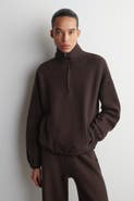 COS Boiled Merino Wool Zip-up Jumper