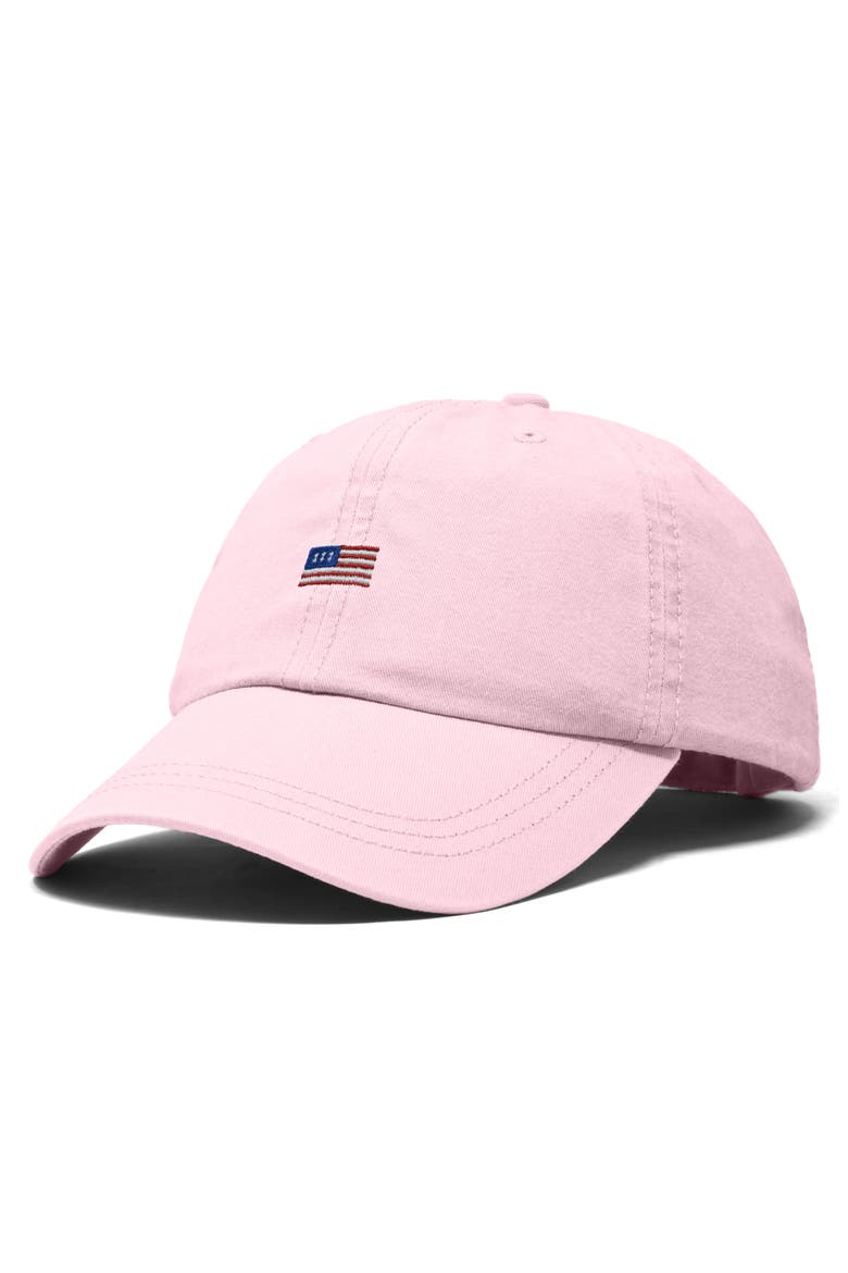 USA Flag Dad Cap, Alternate, color, Washed Pink
