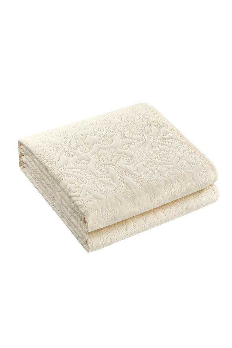 Beige Color Box Patterns CHIC Milli Floral Scroll Pattern Queen Quilt Set - Beige - 3-Piece Set ...
