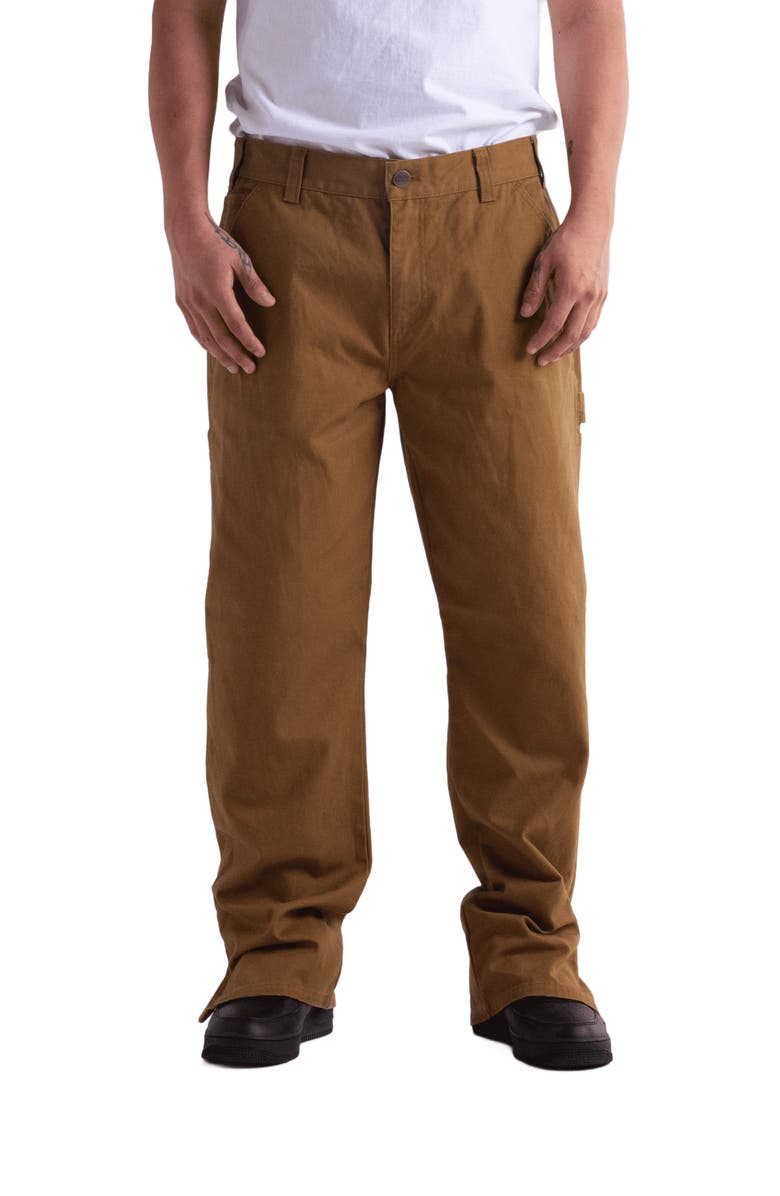 Shaka Wear Canvas Carpenter Zip Leg Pants, Main, color, Brown
