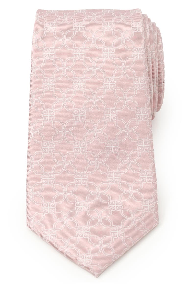 Pink Art Deco Silk Tie, Main, color, PINK