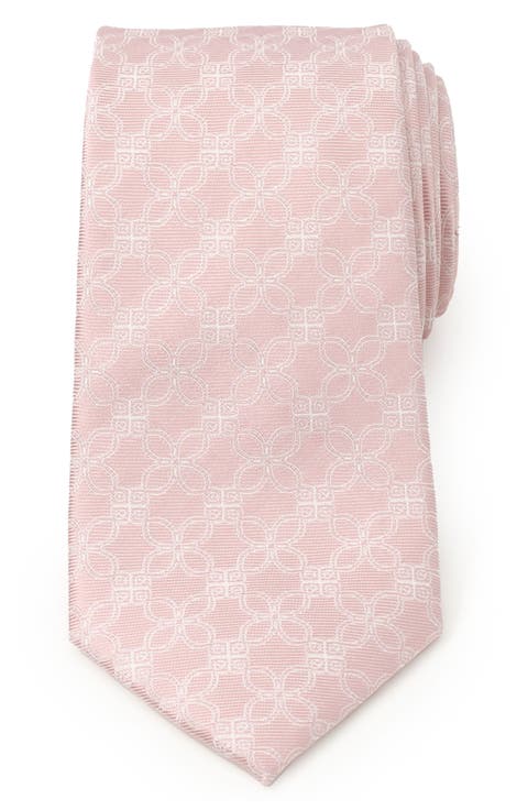 Pink Art Deco Silk Tie