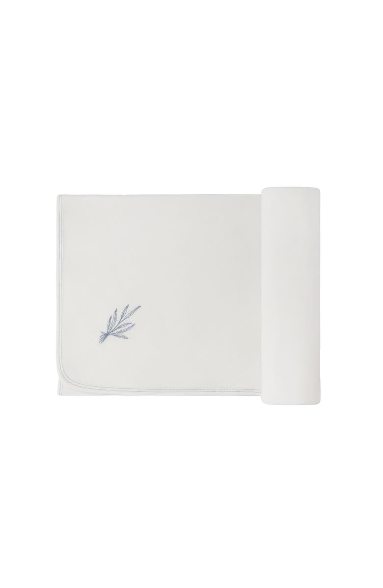 Ely's & Co. Velour Center Floral Collection - Blanket, Main, color, Ivory/Blue