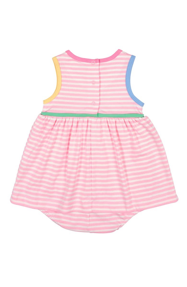 Florence Eiseman Stripe Knit Romper With Flowers, Alternate, color, Pink/White