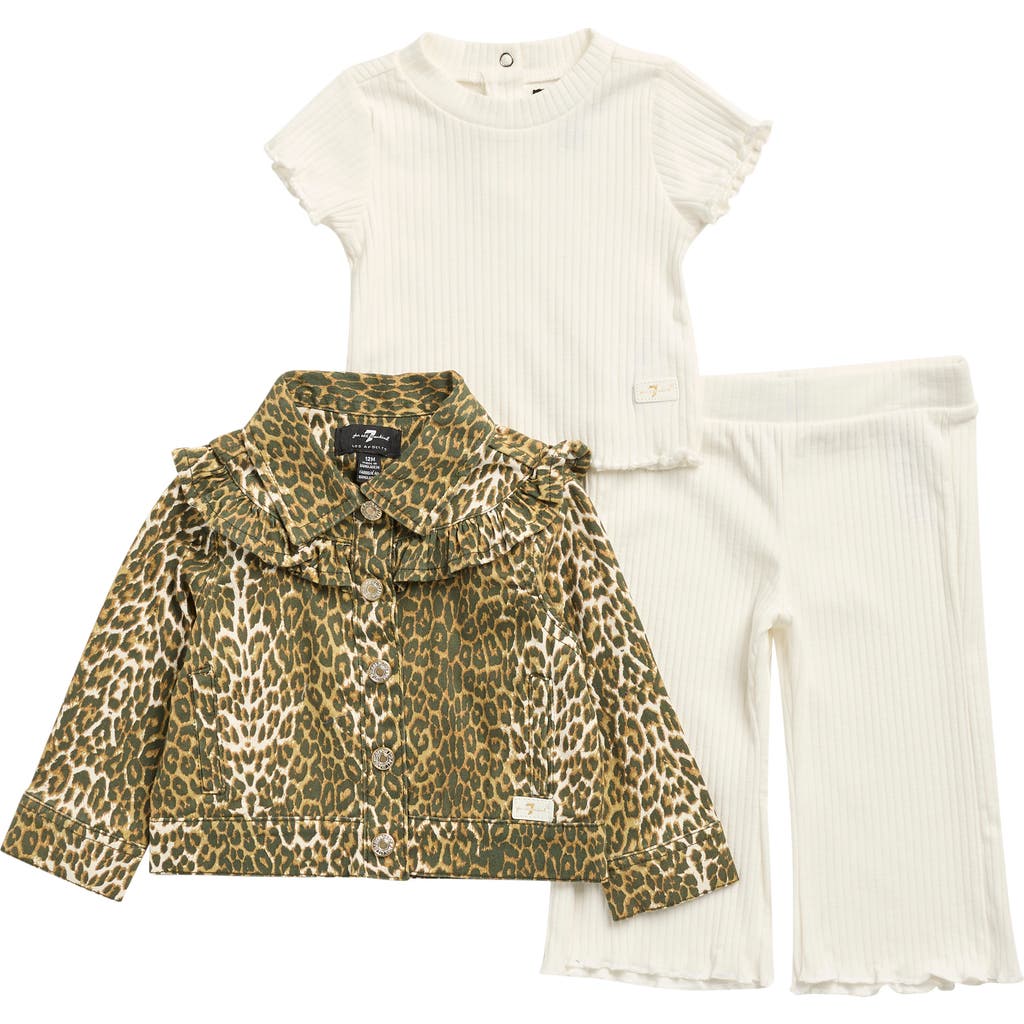 7 For All Mankind Three-piece Rib Knit Set With Jacket In Multi