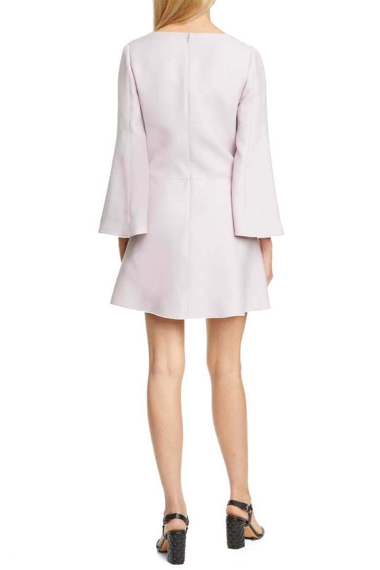Long Sleeve Crepe Couture A-Line Minidress, Alternate, color, WATER LILAC