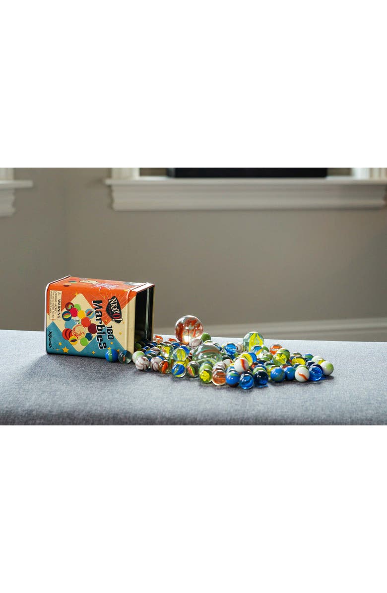Toysmith Neato Classics 160 Marbles In A Tin Box, Alternate, color, Multicolored