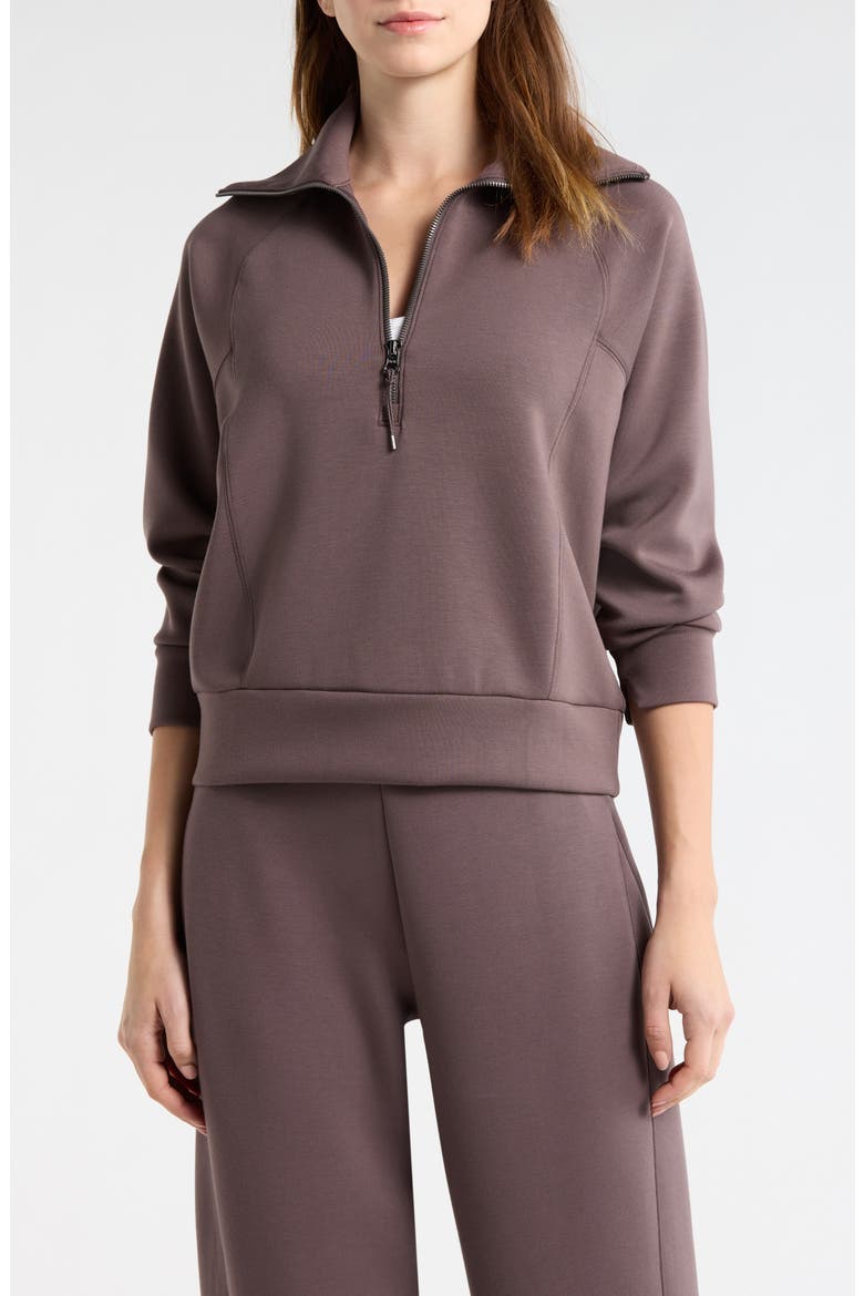 AirEssentials Half Zip Sweatshirt, Main, color, DARK CACAO