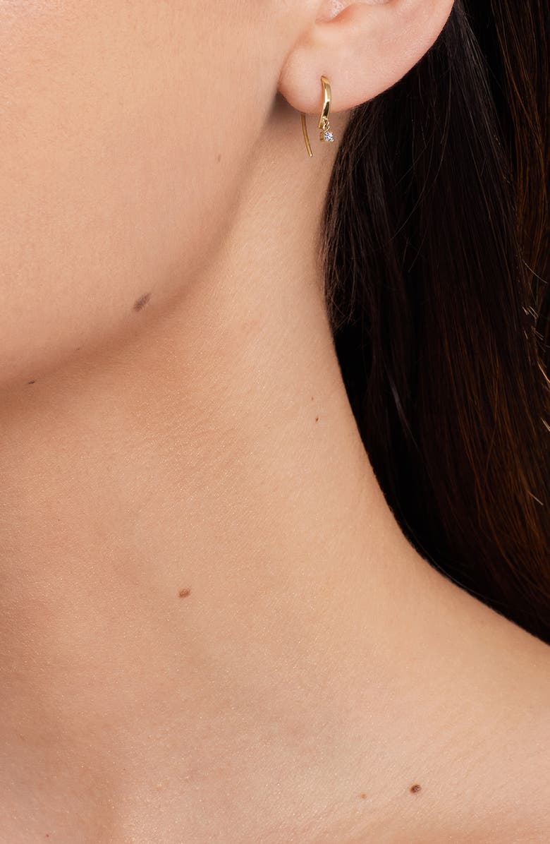 LANA Mini Diamond Drop Hoop Earrings, Alternate, color,