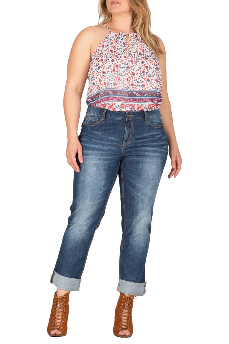 X-Boyfriend Cotton Jeans, Alternate, color, 1824 REBARB