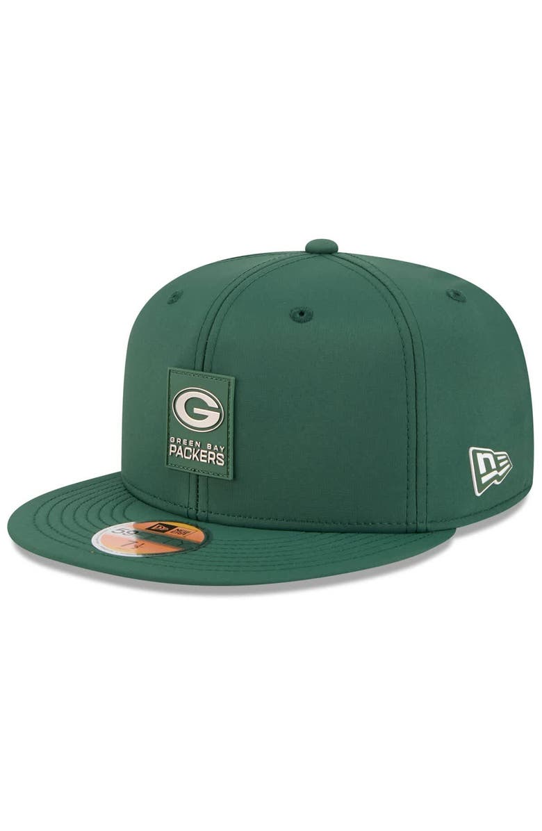 New Era Men's New Era Green Green Bay Packers 2025 Sideline 59FIFTY Fitted Hat, Alternate, color, Green