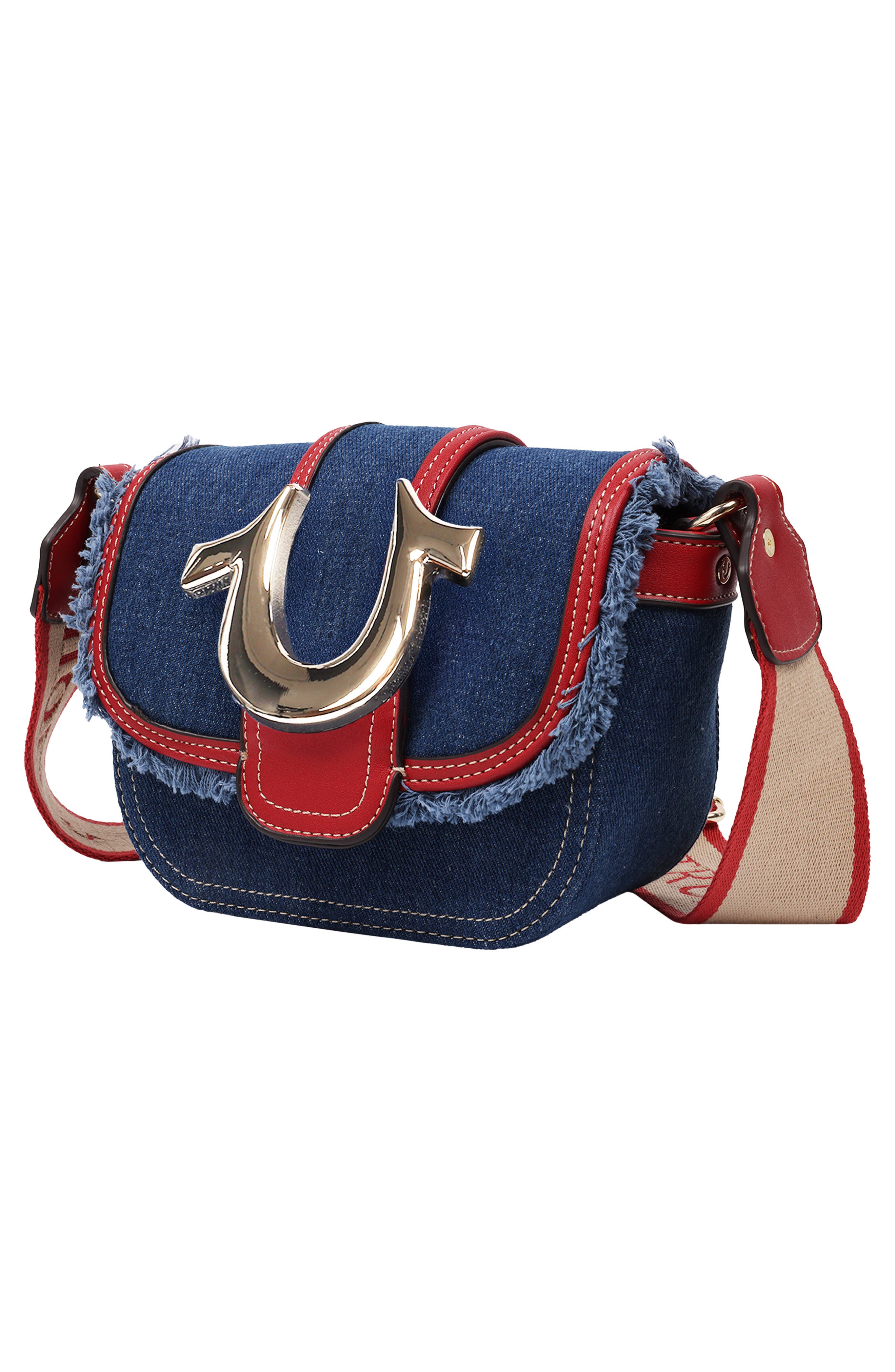 Asher Frayed Edge Mini Flap Crossbody Bag, Alternate, color, DARK DENIM