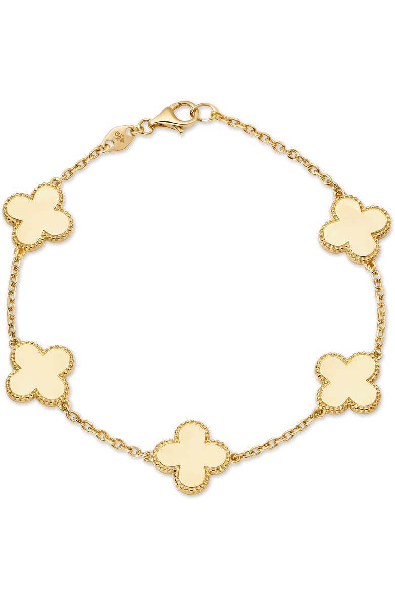 Clover Chain Bracelet in 14K Gold, 11mm, Main, color, Yellow Gold