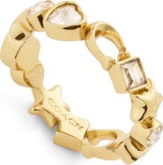 COACH Star, Heart & Mixed Crystal Ring Band