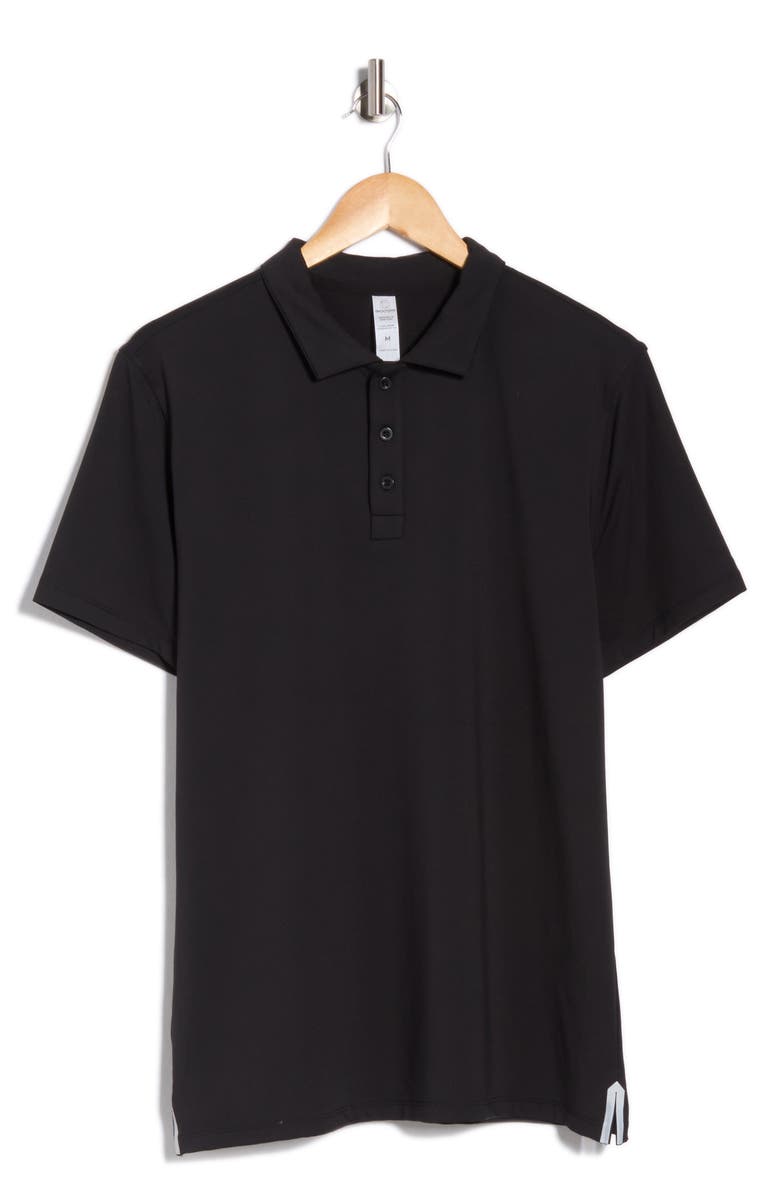 90 DEGREE BY REFLEX Short Sleeve Jersey Polo, Alternate, color, Black