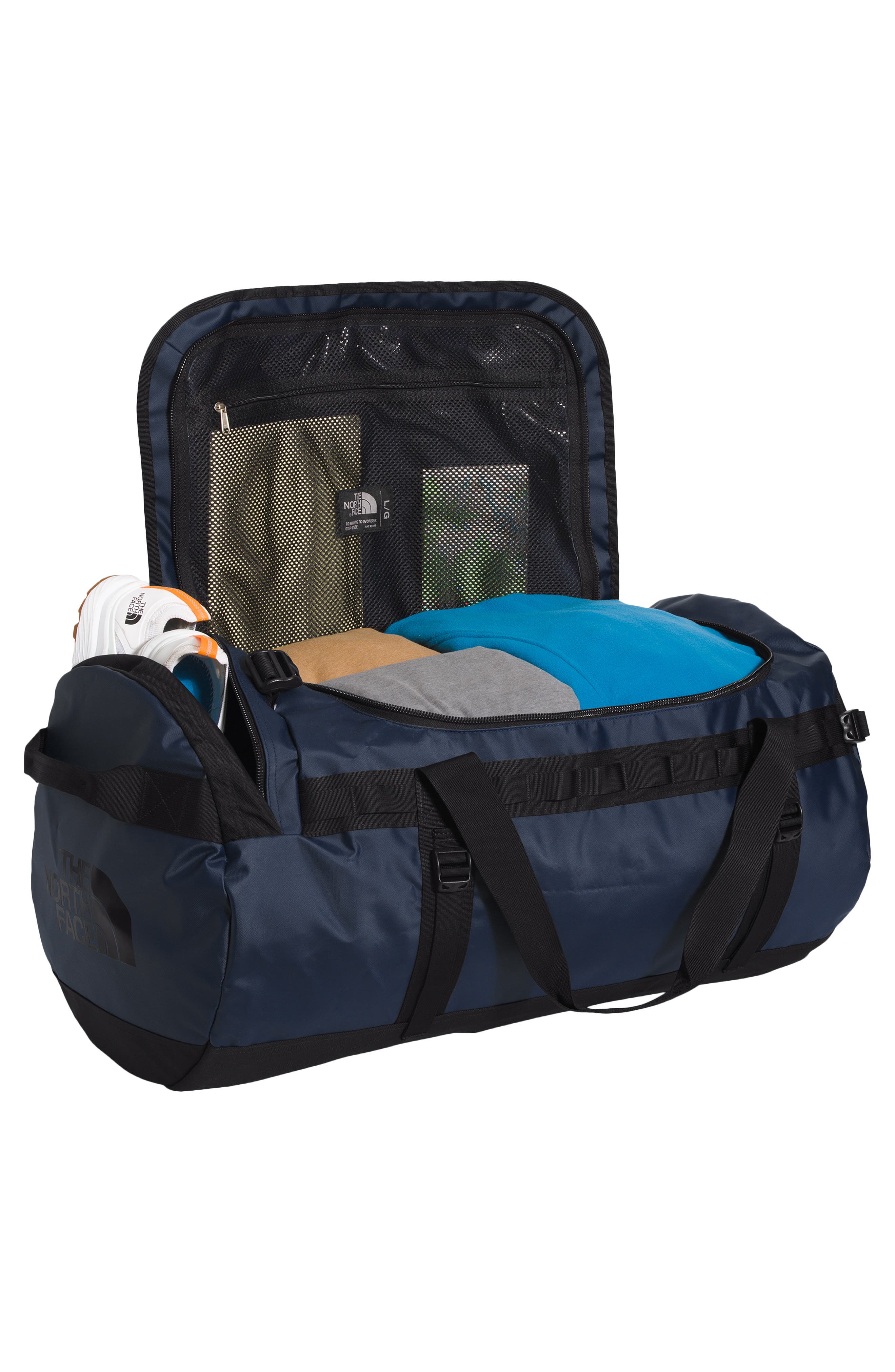 Base Camp Duffle Bag, Alternate, color, SUMMIT NAVY/ TNF BLACK-NPF