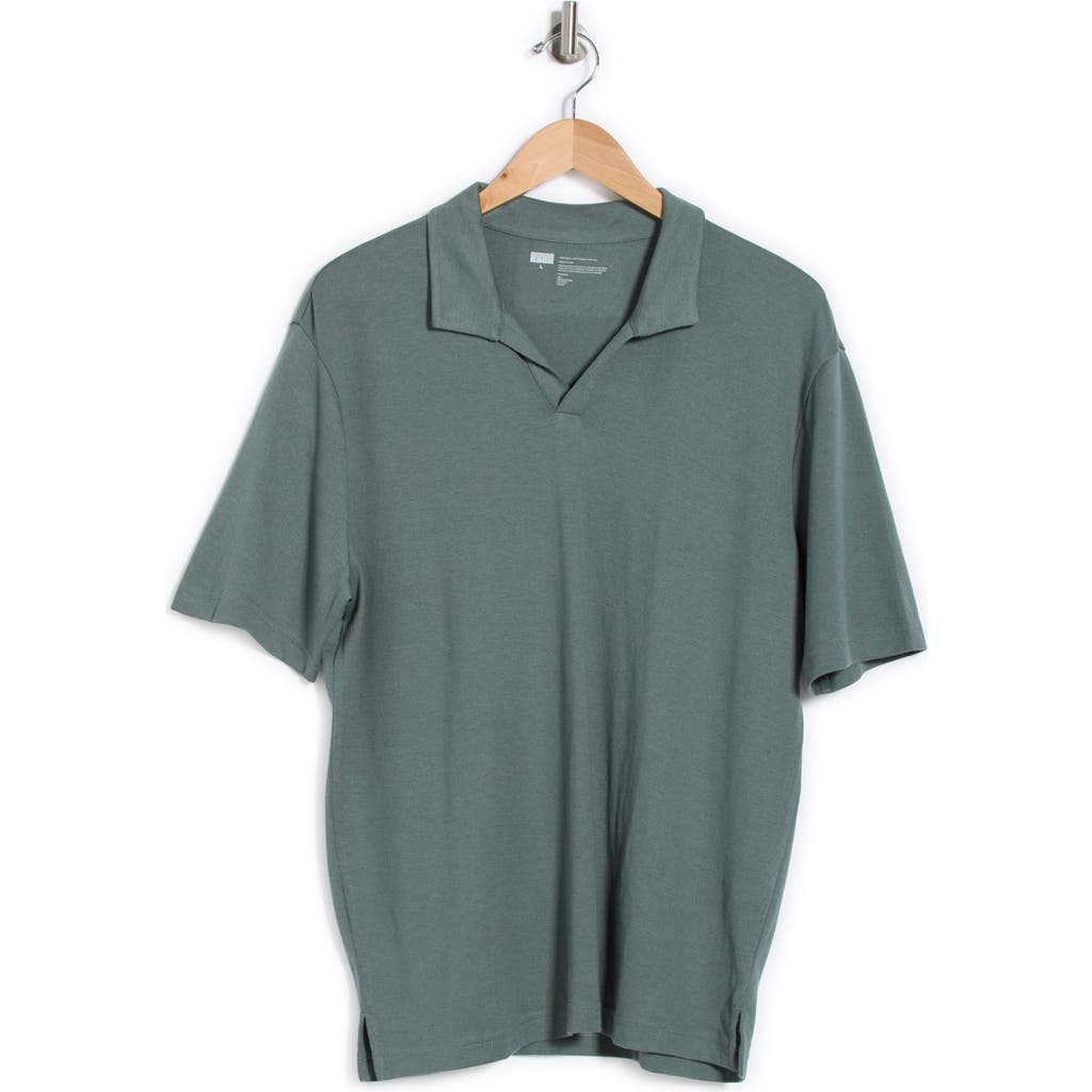 Nordstrom Rack Johnny Collar Short Sleeve Polo In Green Balsam