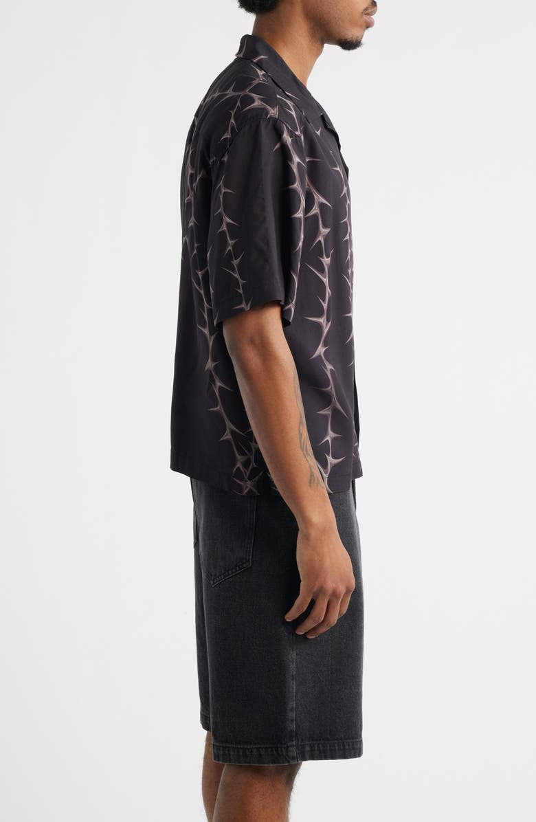 Vans Van Doren Print Camp Shirt, Alternate, color, Black