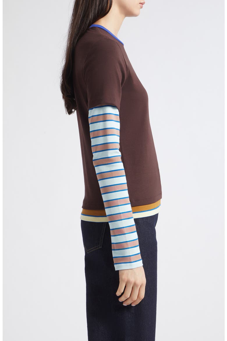 Dillon Layered Tee, Alternate, color, EARTH/ HORIZON STRIPE