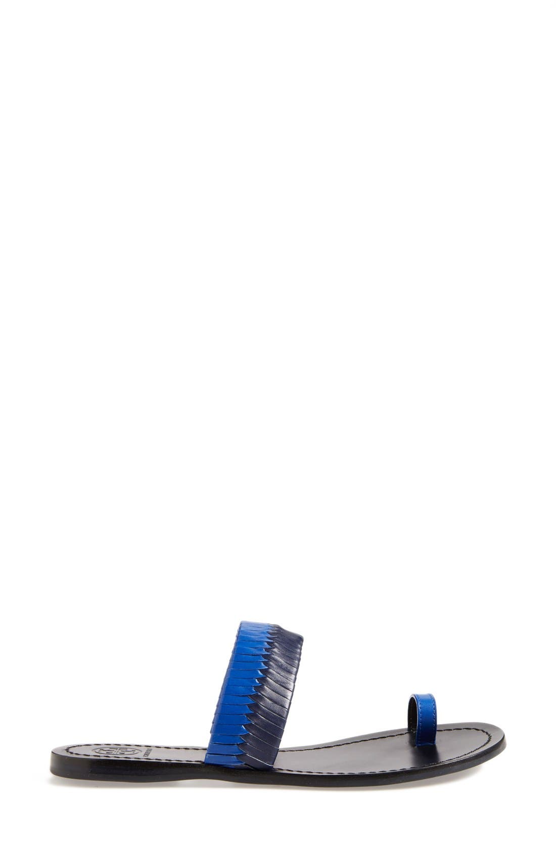 Tory Burch Two-Tone Woven Leather Sandal, Alternate, color, 