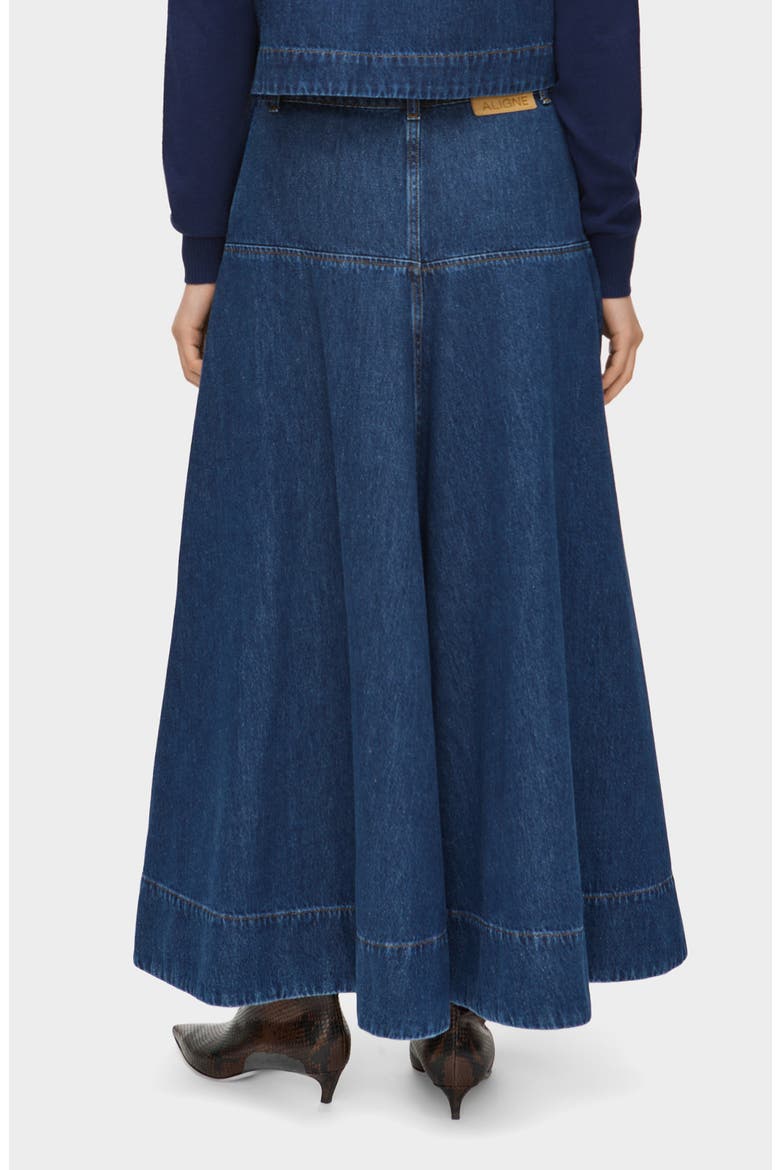Liza Denim Maxi Skirt, Alternate, color, OCEAN BLUE