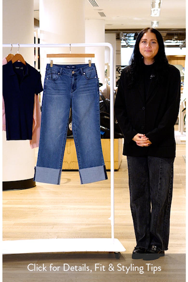 High Waist Cuff Straight Leg Jeans video