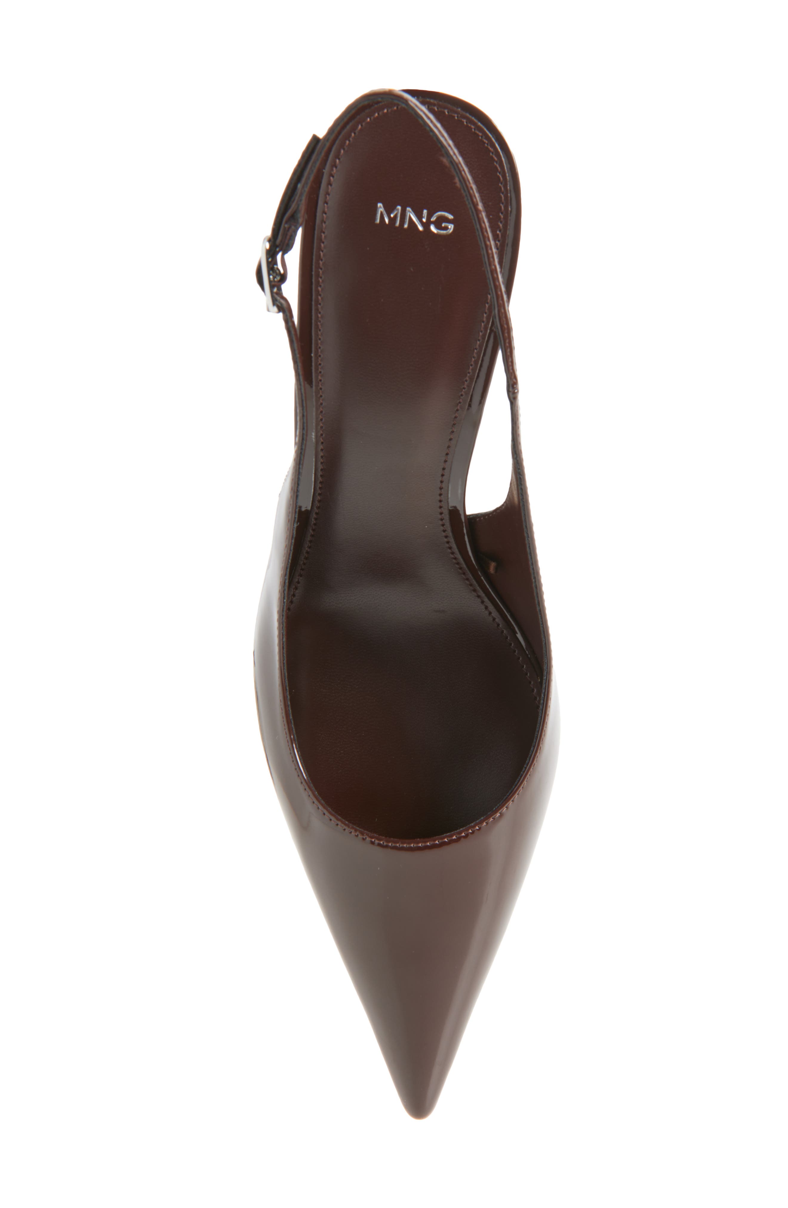 MANGO Sol Slingback Pump, Alternate, color, Chocolate