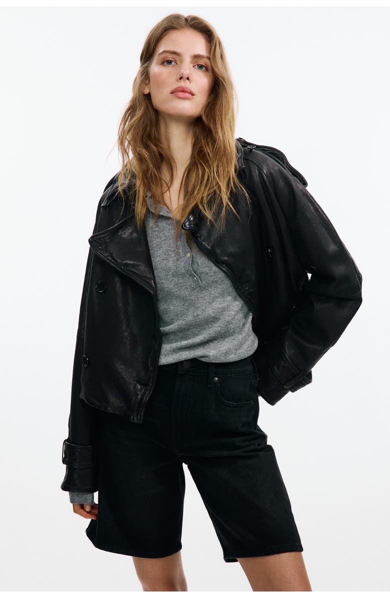 H&M Denim bermuda shorts, Alternate, color, Dark Gray