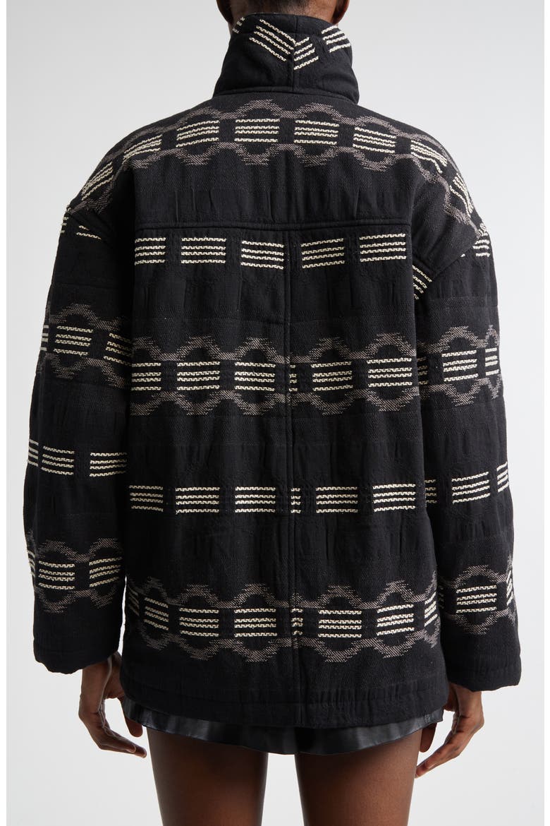 Qayla Stripe Coat with Faux Fur Trim, Alternate, color, FADED BLACK