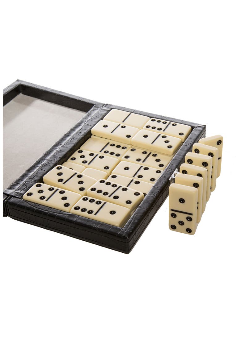 The Line Em Up Domino Set, Main, color, BLACK