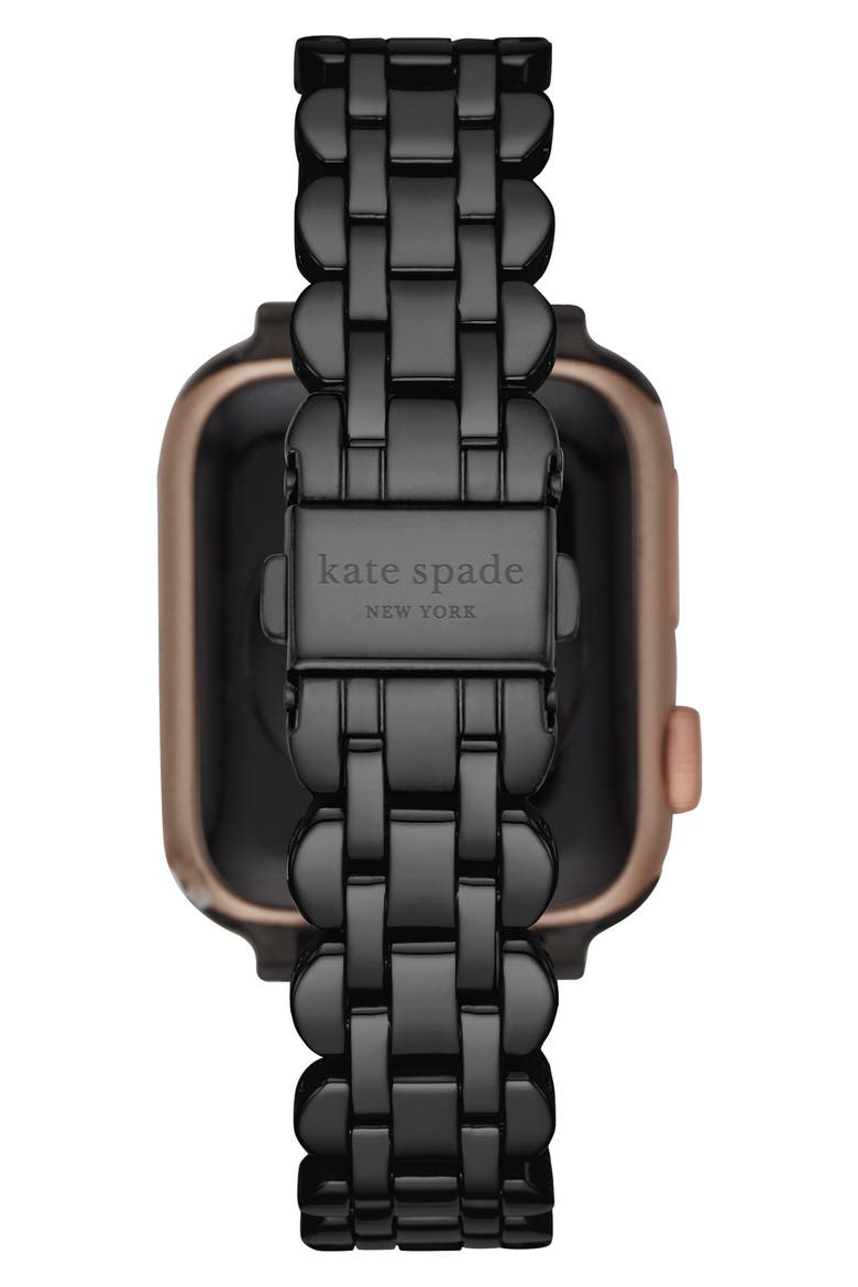 scallop 16mm Apple Watch® bracelet watchband, Alternate, color, BLACK