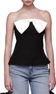 Avec Les Filles Contrast Bow Strapless Top