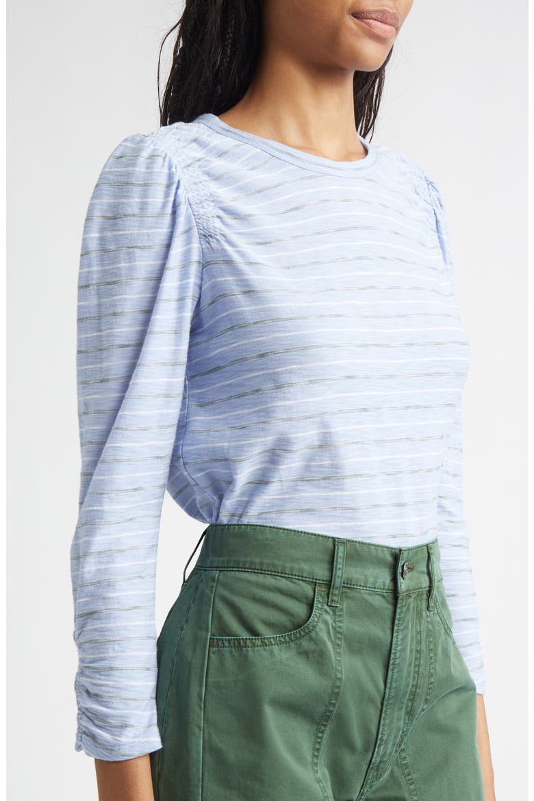 Bouvet Puff Sleeve Cotton T-Shirt, Alternate, color, ICE BLUE MULTI