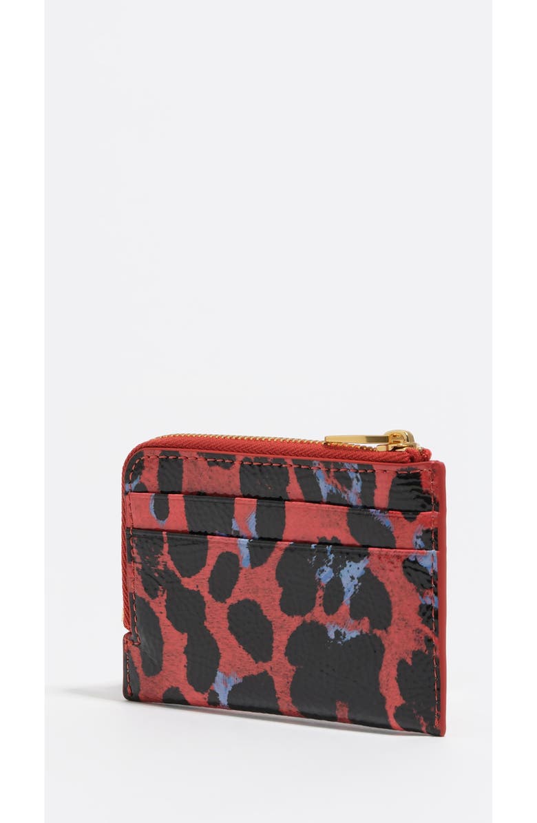 Bimba y Lola Textured Shiny Leopard Print Card Holder/Coin Wallet, Alternate, color, Leopard Poppy Red