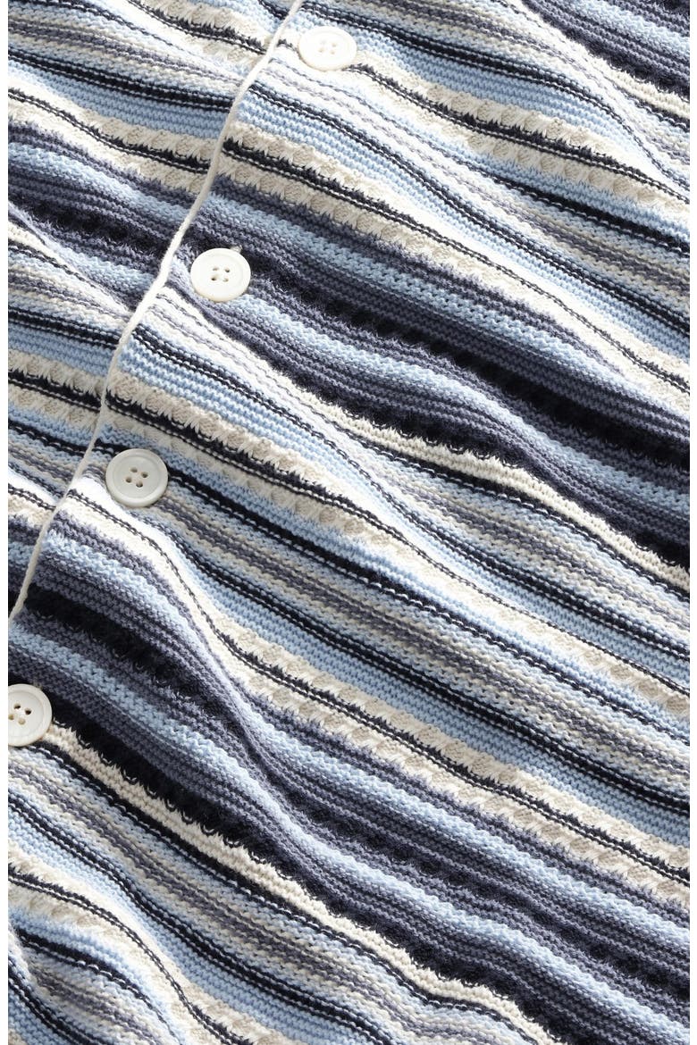 Nolan Striped Organic Cotton Polo Cardigan, Alternate, color, NAVY MULTI